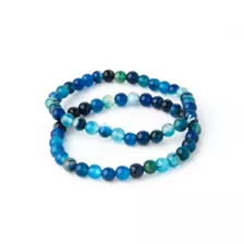 Multi-Pack Blue Agate Bead Bracelets - 2 Pack at Spencer's