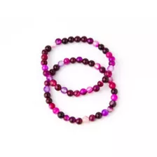 Multi-Pack Pink Agate Bead Bracelets - 2 Pack at Spencer's