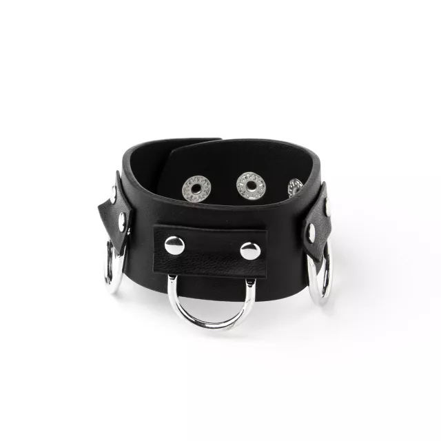Black Leather Cuff Bracelet at Spencer's