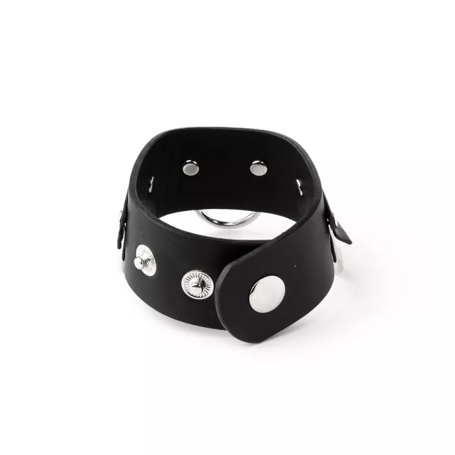 Black Leather Cuff Bracelet at Spencer's