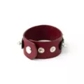 Maroon Leather Spiked Cuff Bracelet at Spencer's