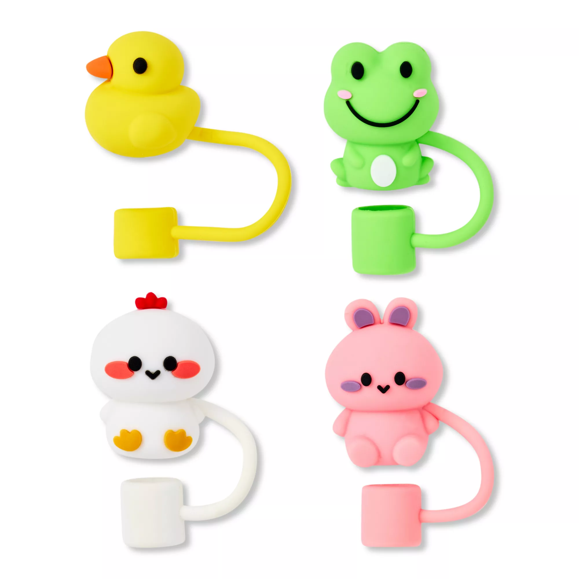 Multi-Pack Cute Animal Straw Toppers - 4 Pack at Spencer's