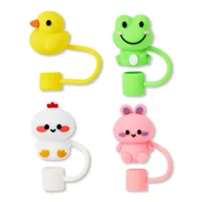 Multi-Pack Cute Animal Straw Toppers - 4 Pack at Spencer's
