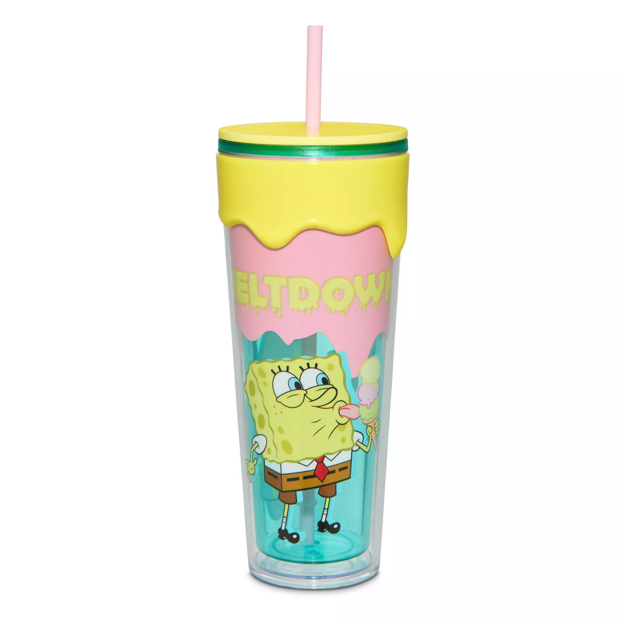 SpongeBob SquarePants Ice Cream Drip Cup with Straw - 26 oz. at Spencer's