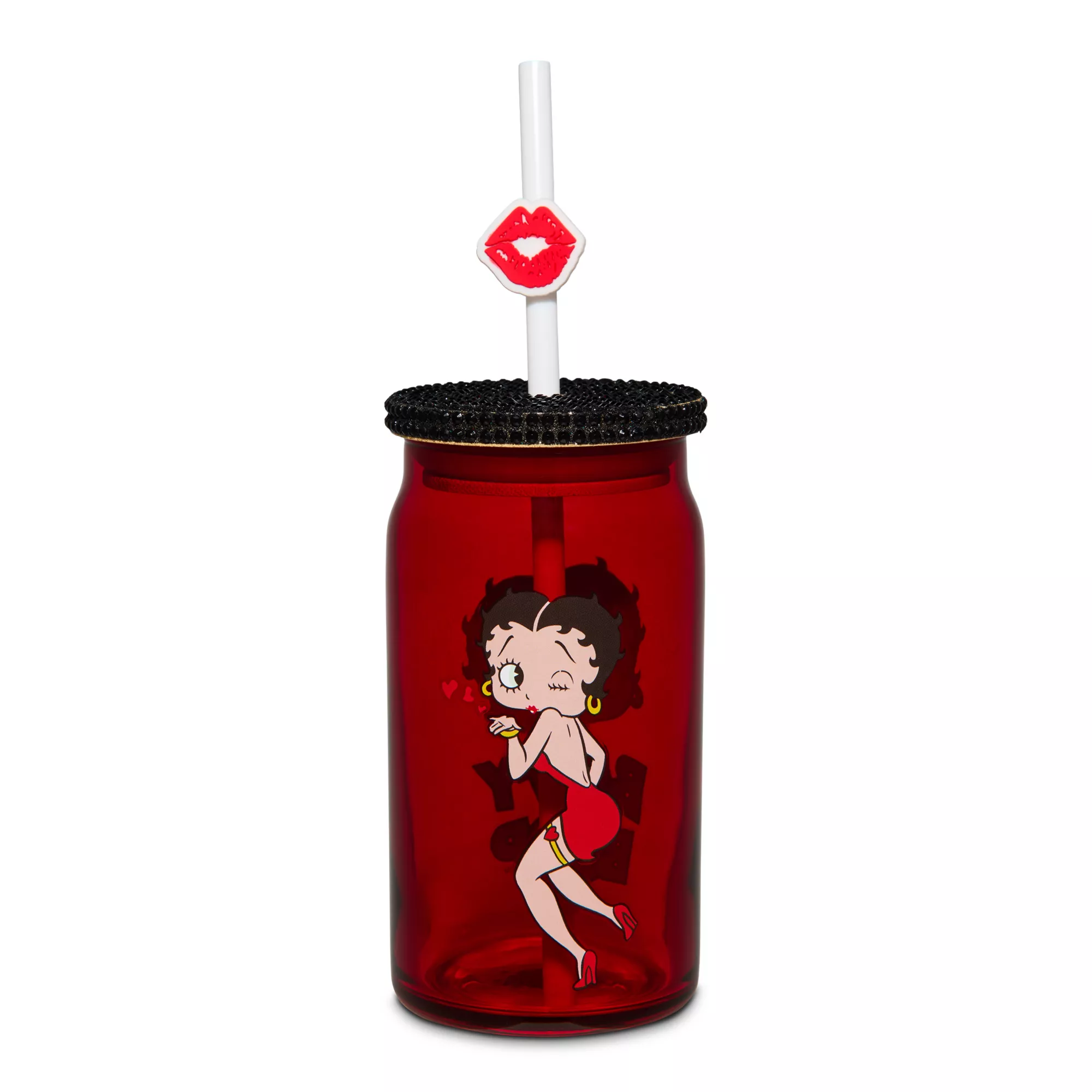 Betty Boop Bedazzled Cup with Straw Topper at Spencer's