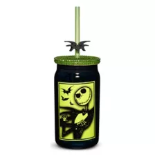 Your Worst Nightmare Rhinestone Glass with Straw 15 oz. - The Nightmare Before Christmas at Spencer's