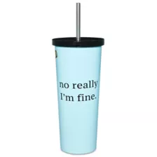 It's Happy Bunny I'm Fine Cup with Straw - 25 oz. at Spencer's