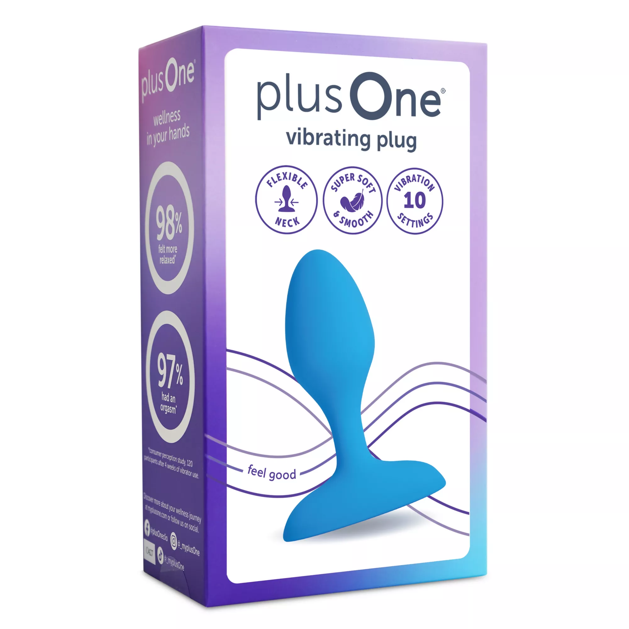 plusOne Vibrating Plug Blue at Spencer's