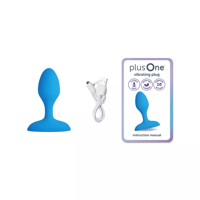 plusOne Vibrating Plug Blue at Spencer's
