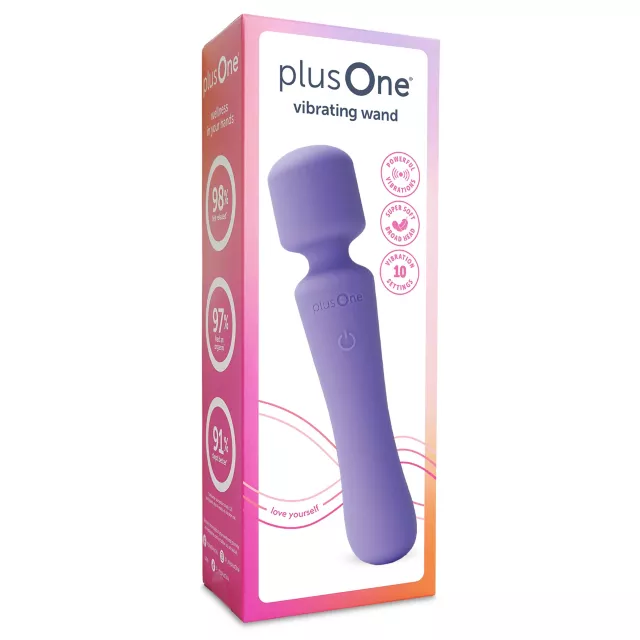 plusOne Vibrating Wand Purple at Spencer's