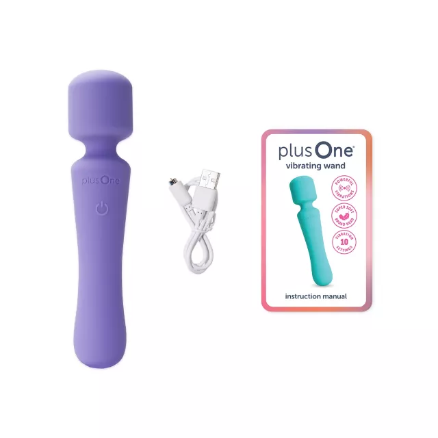 plusOne Vibrating Wand Purple at Spencer's