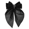 Black Cross Hair Bow at Spencer's