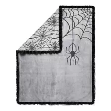 Spider Web Reversible Ruffle Fleece Blanket at Spencer's