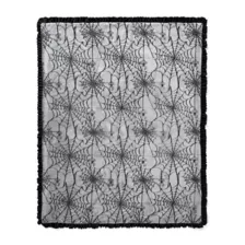 Spider Web Reversible Ruffle Fleece Blanket at Spencer's