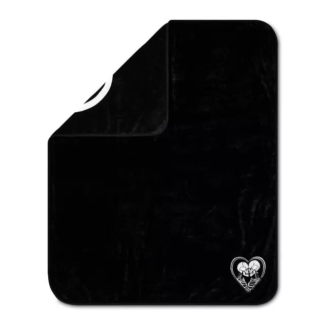 Skeleton Lovers Reversible Fleece Blanket at Spencer's