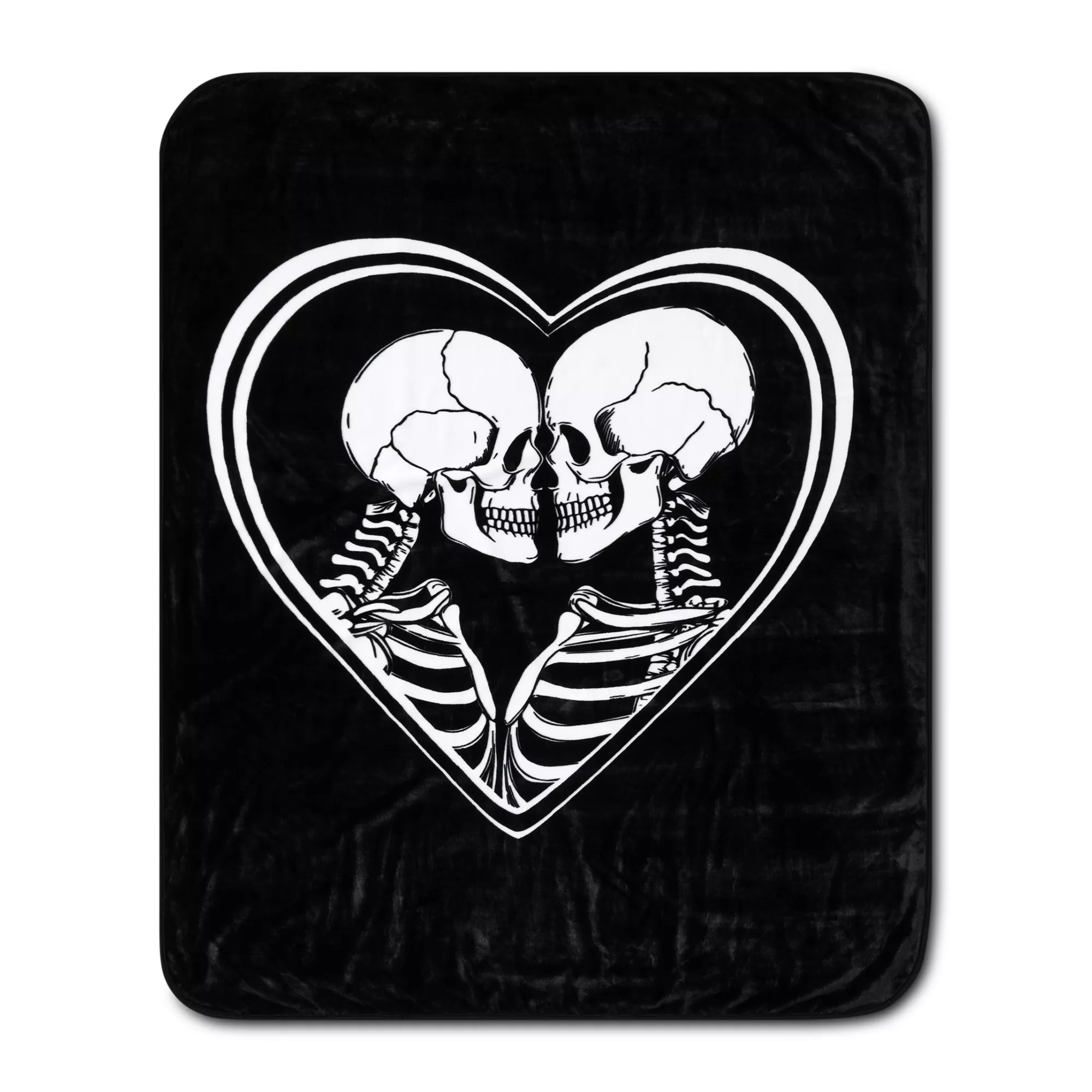 Skeleton Lovers Reversible Fleece Blanket at Spencer's