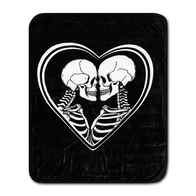 Skeleton Lovers Reversible Fleece Blanket at Spencer's