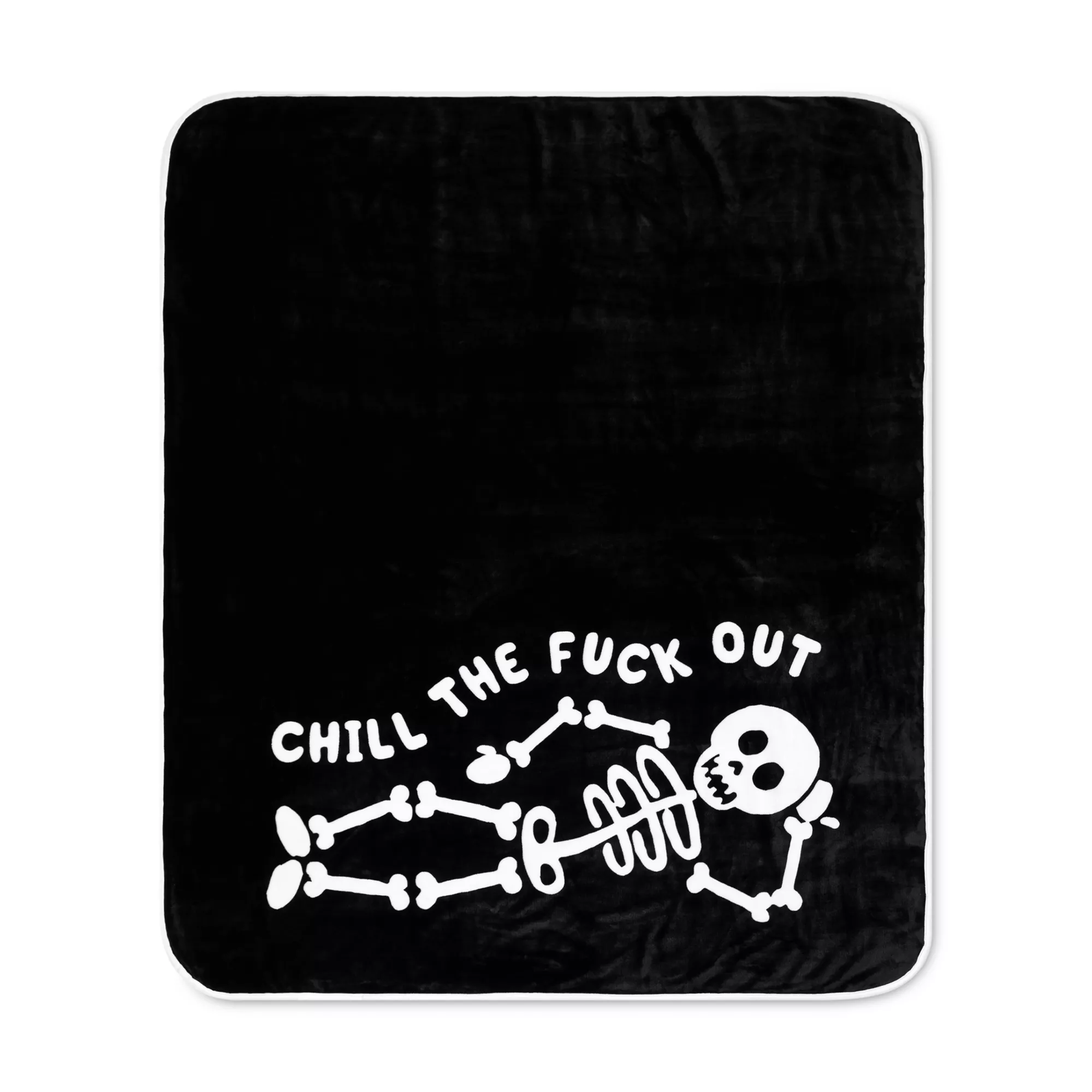 Chill Skeleton Reversible Fleece Blanket at Spencer's