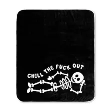 Chill Skeleton Reversible Fleece Blanket at Spencer's