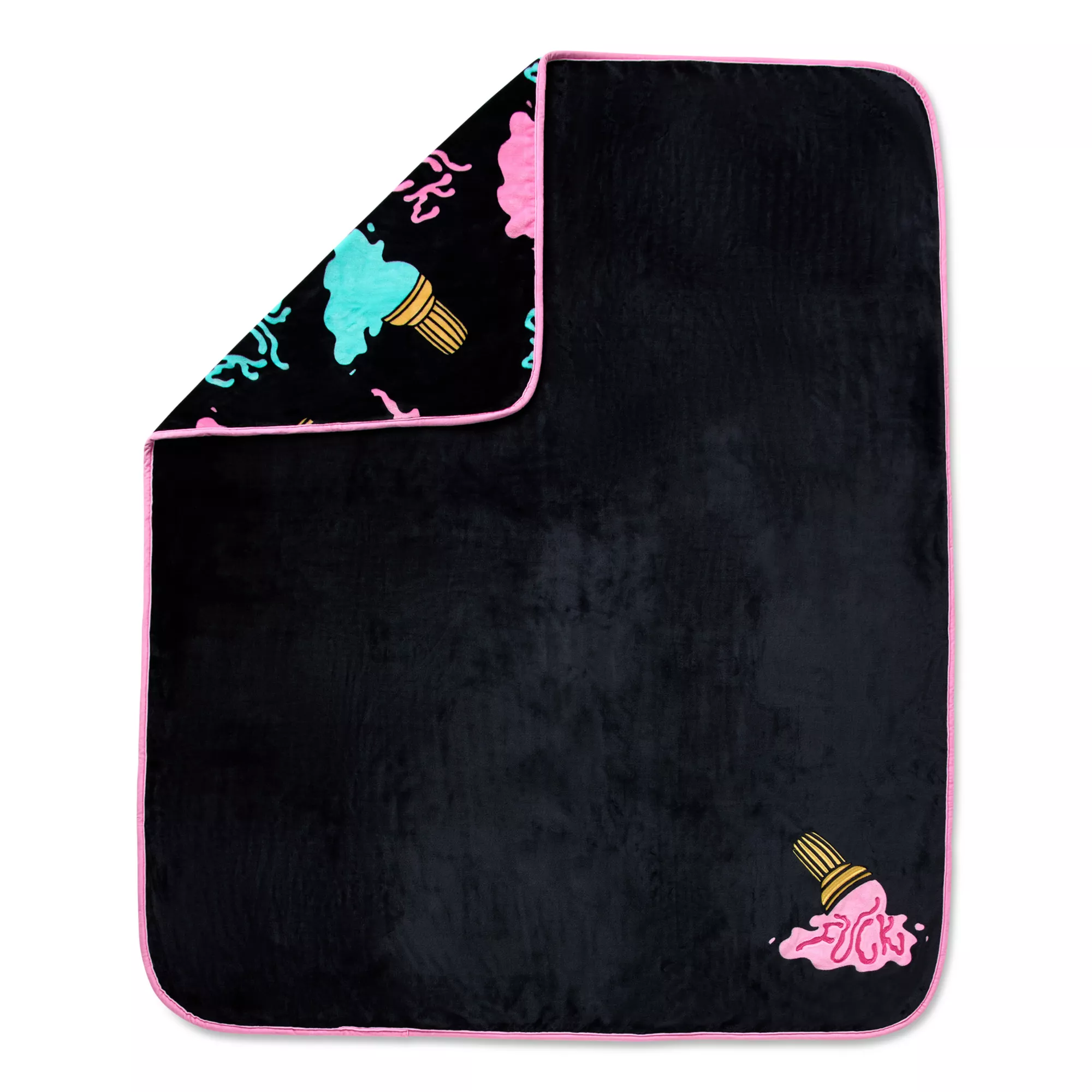 Melted Ice Cream Reversible Fleece Blanket at Spencer's
