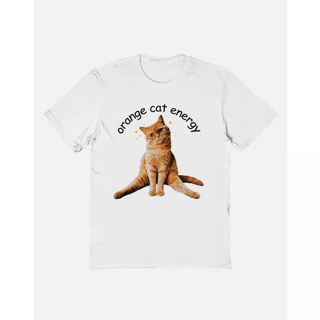 Orange Cat Energy T Shirt at Spencer's