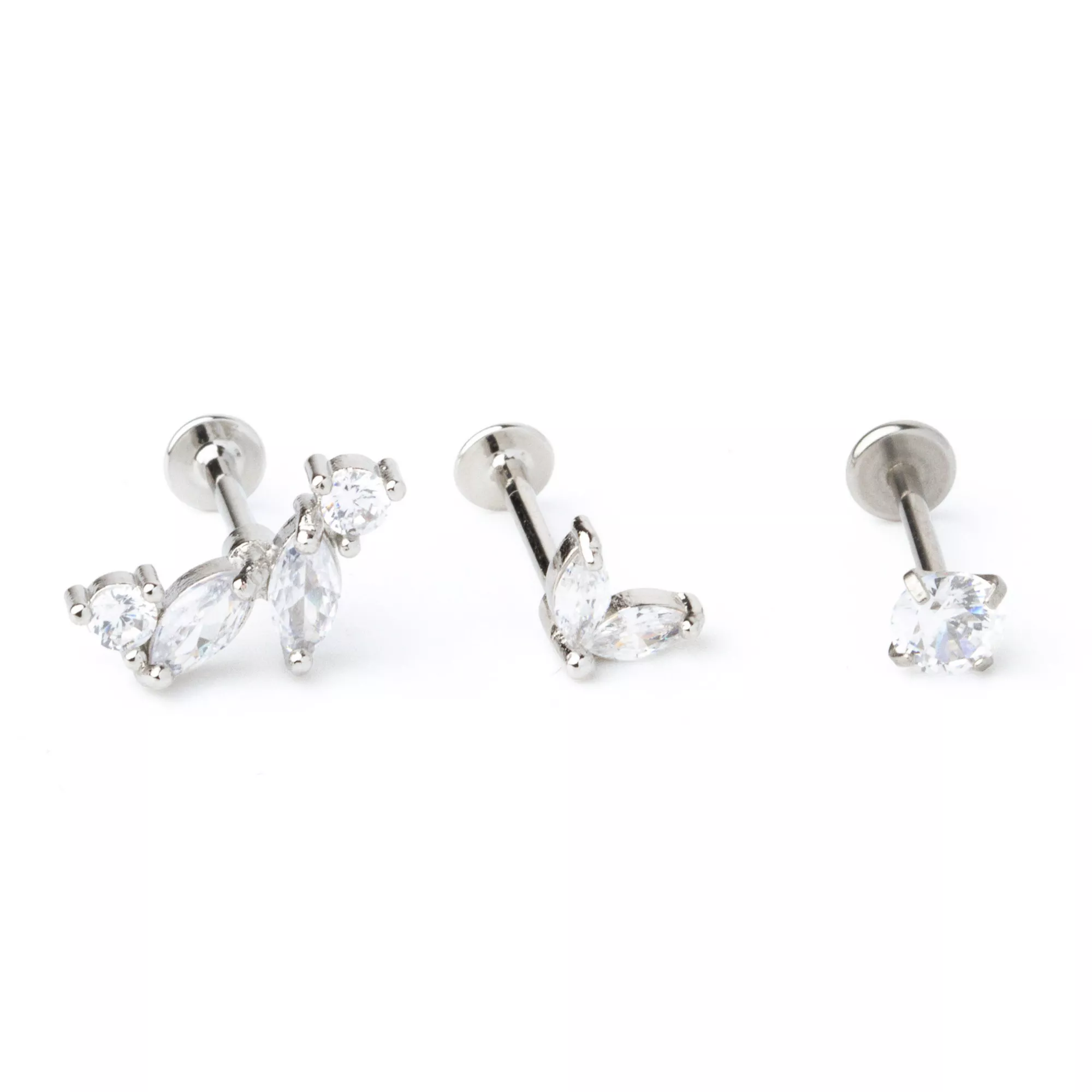 Multi-Pack CZ Marquis Cut Cartilage Earrings 3 Pack - 18 Gauge at Spencer's