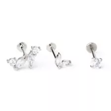 Multi-Pack CZ Marquis Cut Cartilage Earrings 3 Pack - 18 Gauge at Spencer's