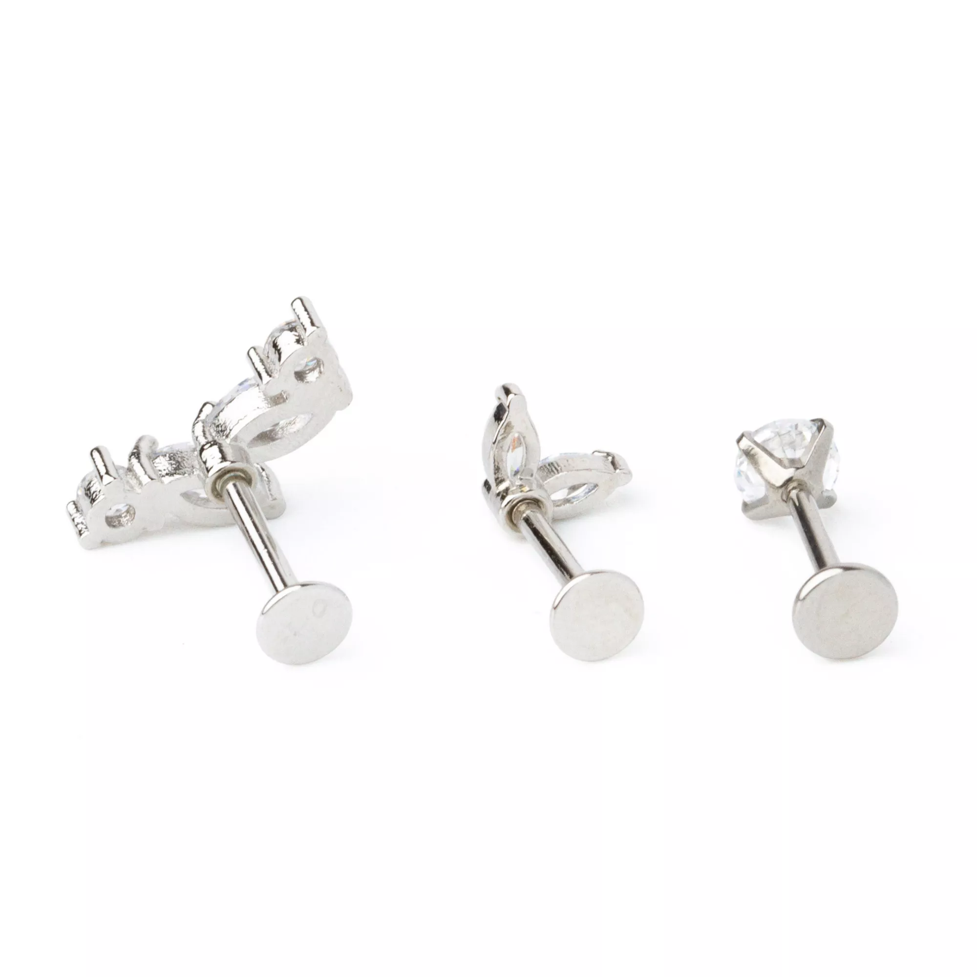 Multi-Pack CZ Marquis Cut Cartilage Earrings 3 Pack - 18 Gauge at Spencer's