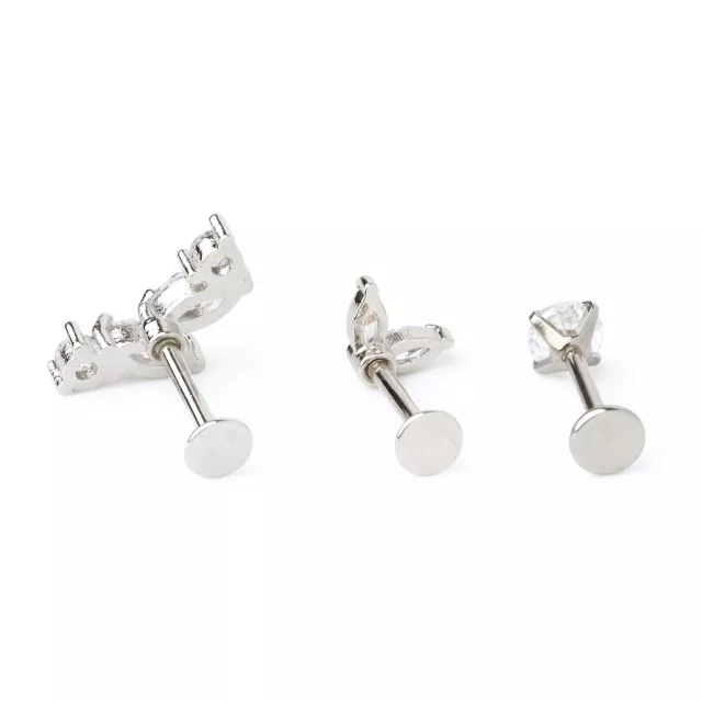 Multi-Pack CZ Marquis Cut Cartilage Earrings 3 Pack - 18 Gauge at Spencer's