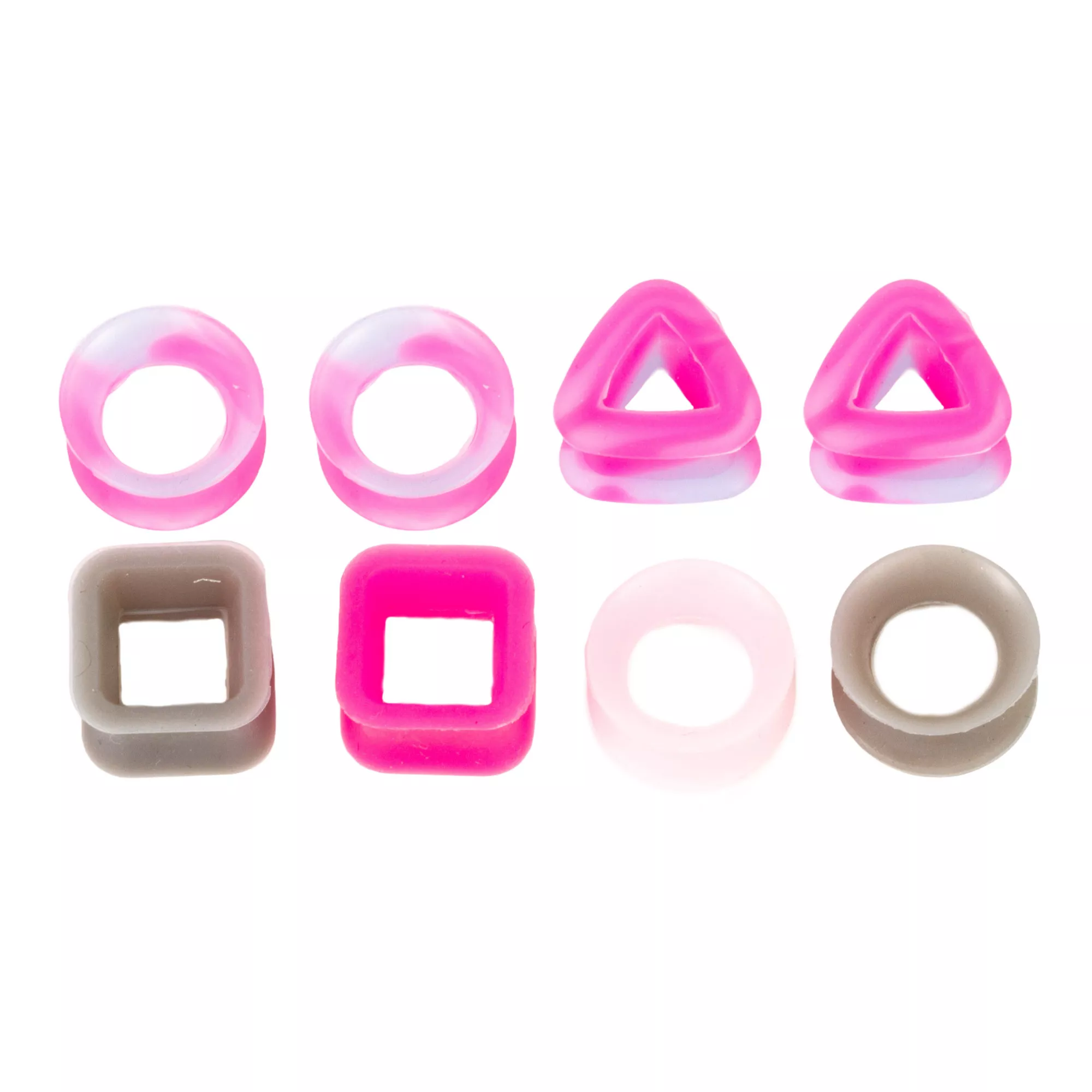 Multi-Pack Pink Silicone Shaped Tunnels - 4 Pair at Spencer's