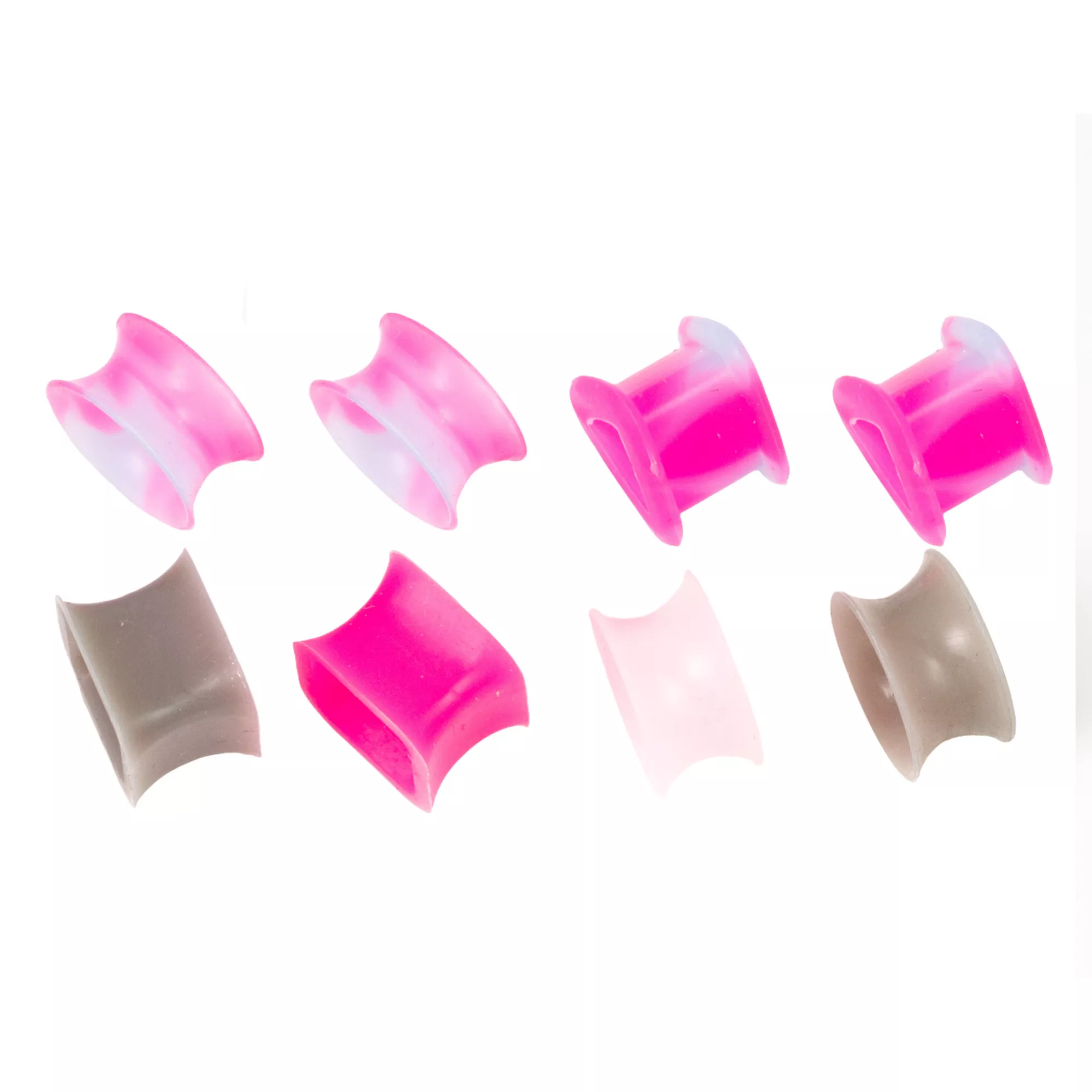 Multi-Pack Pink Silicone Shaped Tunnels - 4 Pair at Spencer's