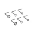 Multi-Pack Titanium CZ L-Bend Nose Pins 6 Pack - 20 Gauge at Spencer's