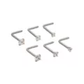 Multi-Pack Prong CZ Titanium L-Bend Nose Rings 6 Pack - 20 Gauge at Spencer's