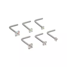 Multi-Pack Prong CZ Titanium L-Bend Nose Rings 6 Pack - 20 Gauge at Spencer's