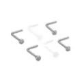 Multi-Pack Silvertone and Clear L-Bend Nose Rings 6 Pack - 20 Gauge at Spencer's