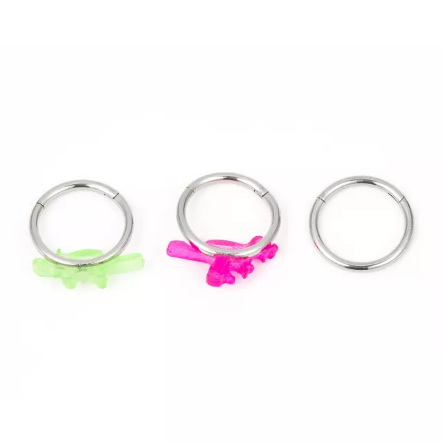 Multi-Pack Dinosaur Hinged Septum Rings 3 Pack - 16 Gauge at Spencer's