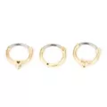 Multi-Pack Goldtone CZ Heart Hinged Septum Rings 3 Pack - 16 Gauge at Spencer's