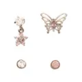 Multi-Pack CZ Pink Butterfly Star Cartilage Earrings 4 Pack  - 18 Gauge at Spencer's
