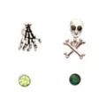 Multi-Pack CZ Green Skull Cartilage Earrings 4 Pack - 18 Gauge at Spencer's