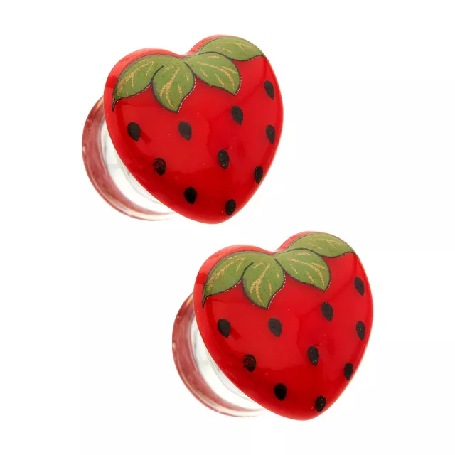 Strawberry Glass Plugs at Spencer's