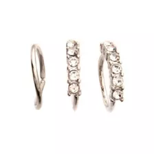 Multi-Pack CZ Hoop Nose Rings 3 Pack - 20 Gauge at Spencer's