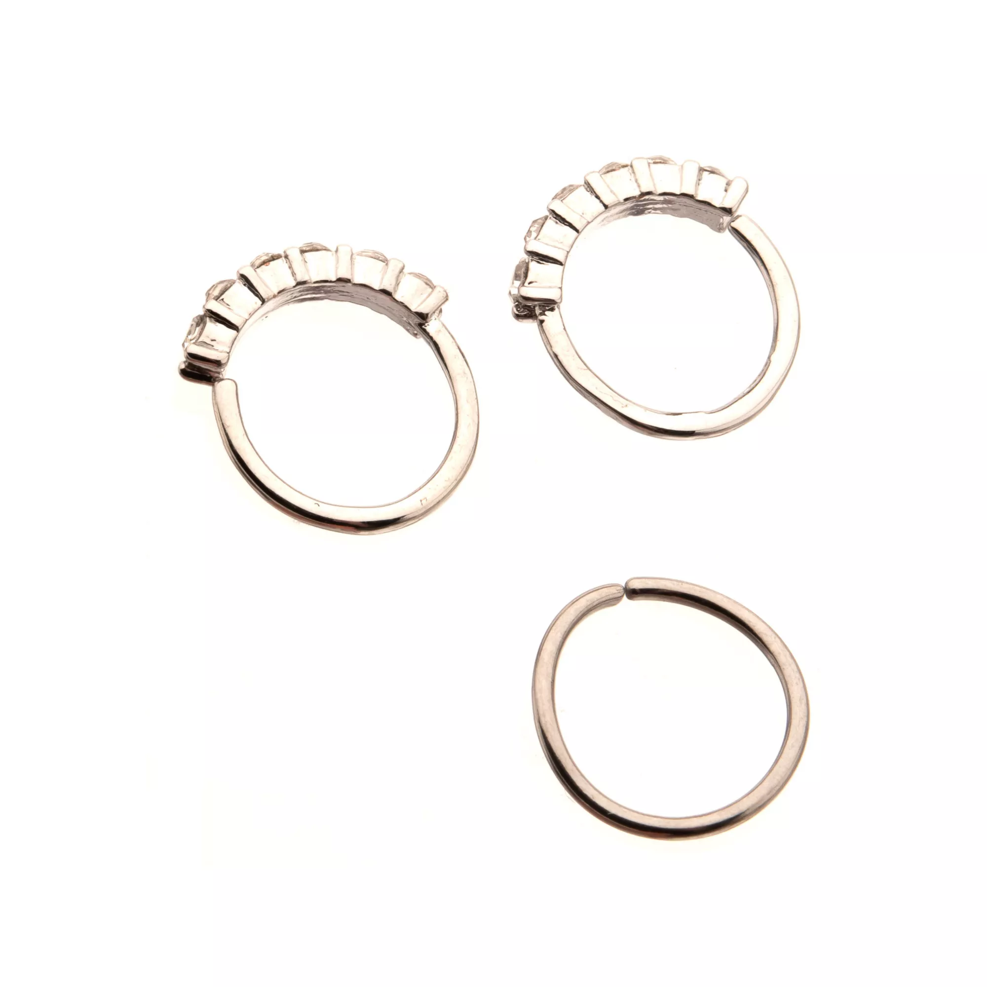 Multi-Pack CZ Hoop Nose Rings 3 Pack - 20 Gauge at Spencer's