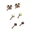 Multi-Pack Skull and Gem Basic Nose Pins 6 Pack - 20 Gauge at Spencer's