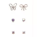 Multi-Pack Silver Butterfly Bow and Iridescent Gem Nose Pins 6 Pack - 20 Gauge at Spencer's
