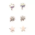 Multi-Pack Silver and Crystal Star Nose Pins 6 Pack - 20 Gauge at Spencer's