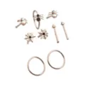 Multi-Pack CZ Spiderweb Nose Pins and Hoop 9 Pack - 20 Gauge at Spencer's