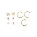 Multi-Pack CZ Bow Nose Pin and Hoop Rings 9 Pack - 20 Gauge at Spencer's