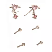 Multi-Pack Lovestruck Heart Dangle and Basic Nose Pins 6 Pack - 20 Gauge at Spencer's