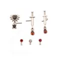 Multi-Pack Dangle Gem Heart Sword L-Bend and Basic Nose Pins 6 Pack - 20 Gauge at Spencer's