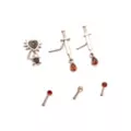 Multi-Pack Dangle Gem Heart Sword L-Bend and Basic Nose Pins 6 Pack - 20 Gauge at Spencer's